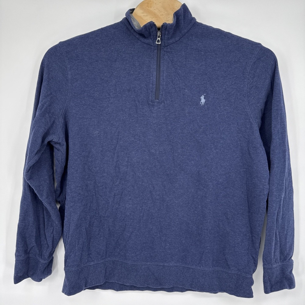 Polo Ralph Lauren‎ Stretch 1/4 Zip Golf Polo Shirt Mens XL Blue Classic Fit Pony